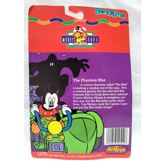 JusToys Mickey's Stuff for Kids Bend-Ems The Phantom Blot Mickey Figure #12512 - Picture 6 of 6